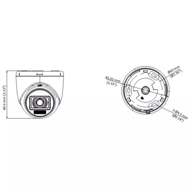 Hikvision DS-2CE76D0T-LPFS Câmara Turret Turbo-HD 2MP (2,8mm)