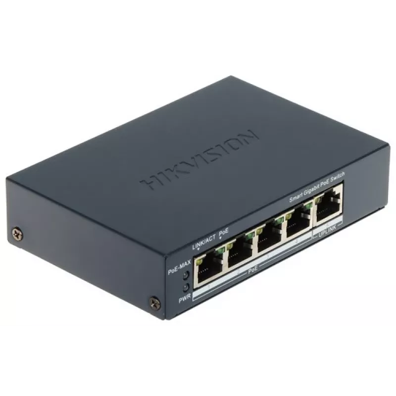 Switch PoE Hikvision DS-3E1505P-EI 4 portas 1 Gbps