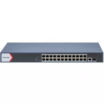 Hikvision DS-3E1526P-EIV2 switch gerido 26 portas Gigabit PoE+ com 2 uplinks SFP (orçamento 370W)