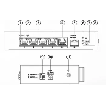 Hikvision DS-3T0306HP switch de rede não gerido 5 portas Fast Ethernet PoE preto