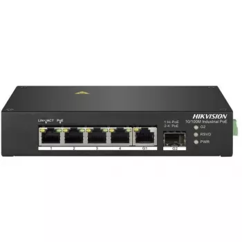 Hikvision DS-3T0306HP switch de rede não gerido 5 portas Fast Ethernet PoE preto