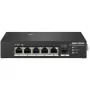 Hikvision DS-3T0306HP switch de rede não gerido 5 portas Fast Ethernet PoE preto