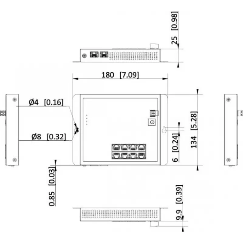 Hikvision DS-3T1510P-SI-FLT(O-STD) switch, sem fonte de alimentação
