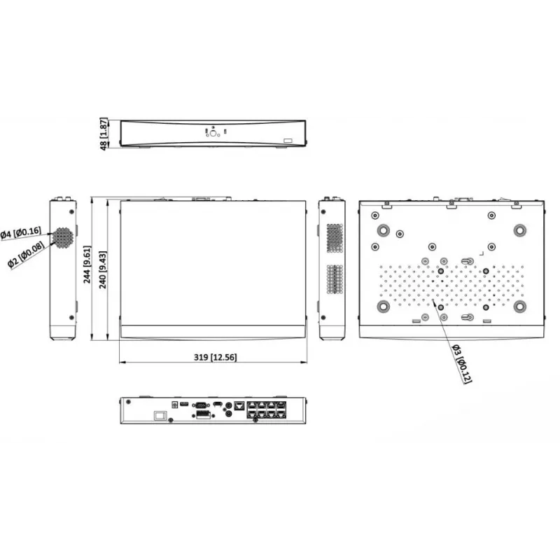 NVR Hikvision DS-7608NXI-K1/8P/VPro(STD) 8 canais AcuSense 4K PoE