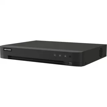 Hikvision iDS-7216HQHI-M1/XT/16A+4/1ALM DVR híbrido 5-em-1 com AcuSense, 16 canais analógicos + 8 canais IP, 16 entradas de alarme / 4 saídas de alarme