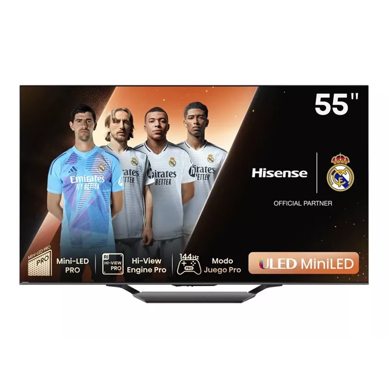 Hisense 55U7NQ Televisor ULED Mini-LED 4K 55 polegadas 144Hz Dolby Vision IQ VIDAA
