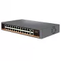 Switch de rede HISMART 24 portas PoE+ com 2 portas uplink Gigabit, orçamento 300W, montagem em rack