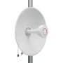 HISMART TV993499 5G/LTE/CBRS 2x2 MIMO antena direcional parabólica, 1,7-4,2 GHz, 17/19 dBi, dupla polarização, 2x N fêmea, branca