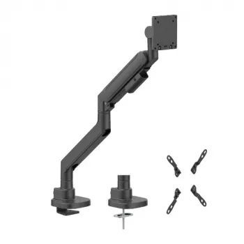 HISMART HS085339 braço de monitor para ecrãs de 24-57 polegadas, suporte de secretária com mola a gás, preto