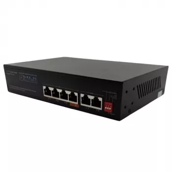Switch PoE HISMART 1000Mbps 4 portas + 2G Uplink