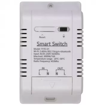 Interruptor inteligente HISMART TUYA 1 canal com sensor de temperatura externo, Wi-Fi e RF, 16A, AC 85-250V
