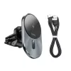 Hoco CA91 Magic suporte magnético para automóvel com carregamento sem fios rápido, 15W, cinzento