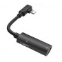 Hoco Cabo conversor de áudio Lightning duplo para conector de auscultadores Lightning + conector de carregamento Lightning preto
