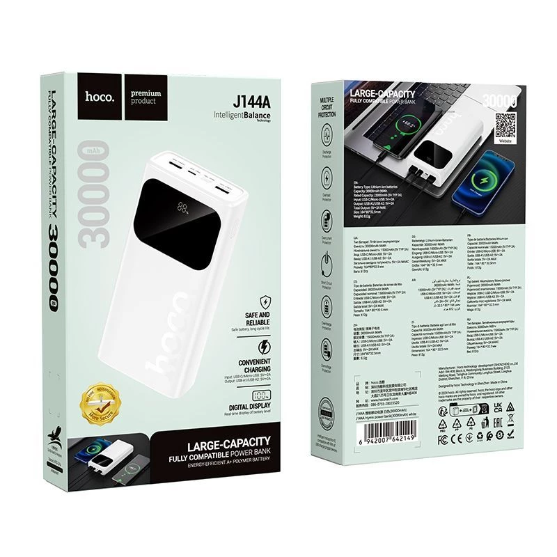 Hoco J144A Hymn Power Bank 30000mAh Branco
