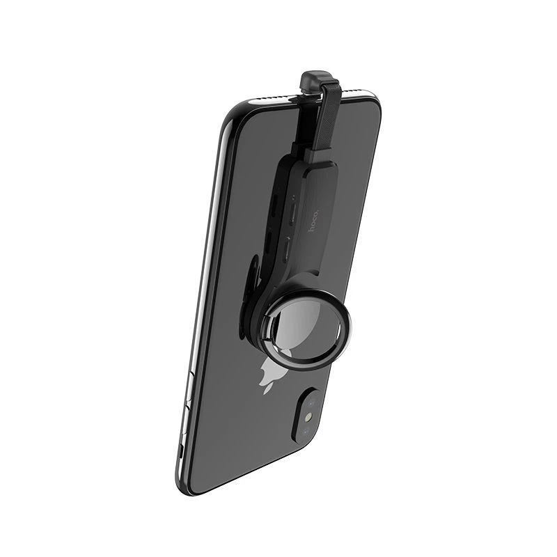 Cabo Hoco Lightning para 2 x Lightning + suporte de anel preto