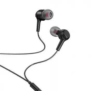 Hoco M78 Auscultadores intra-auriculares com fio e microfone, jack 3,5 mm, preto