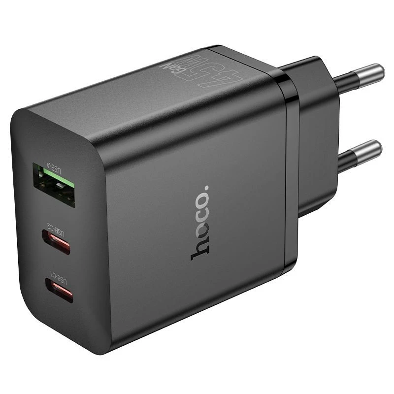 Hoco N50 Scenery PD45W (2C1A) carregador ficha EU preto