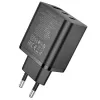 Carregador GaN Hoco N51 Scenery PD65W (2C1A) ficha EU preto