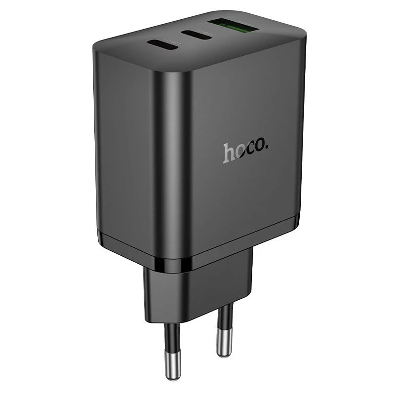 Carregador GaN Hoco N51 Scenery PD65W (2C1A) ficha EU preto