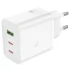 Carregador Hoco N51 Scenery PD65W (2C1A) GaN ficha EU branco