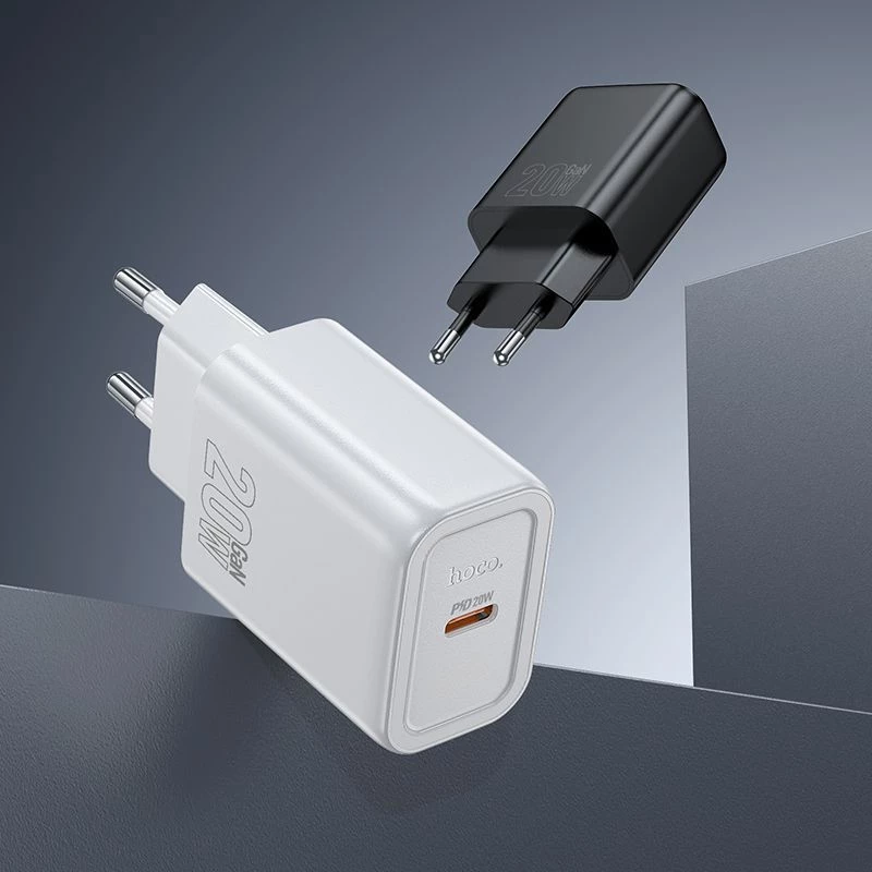 Carregador Hoco N60 Gentle de porta única PD20W (EU) preto