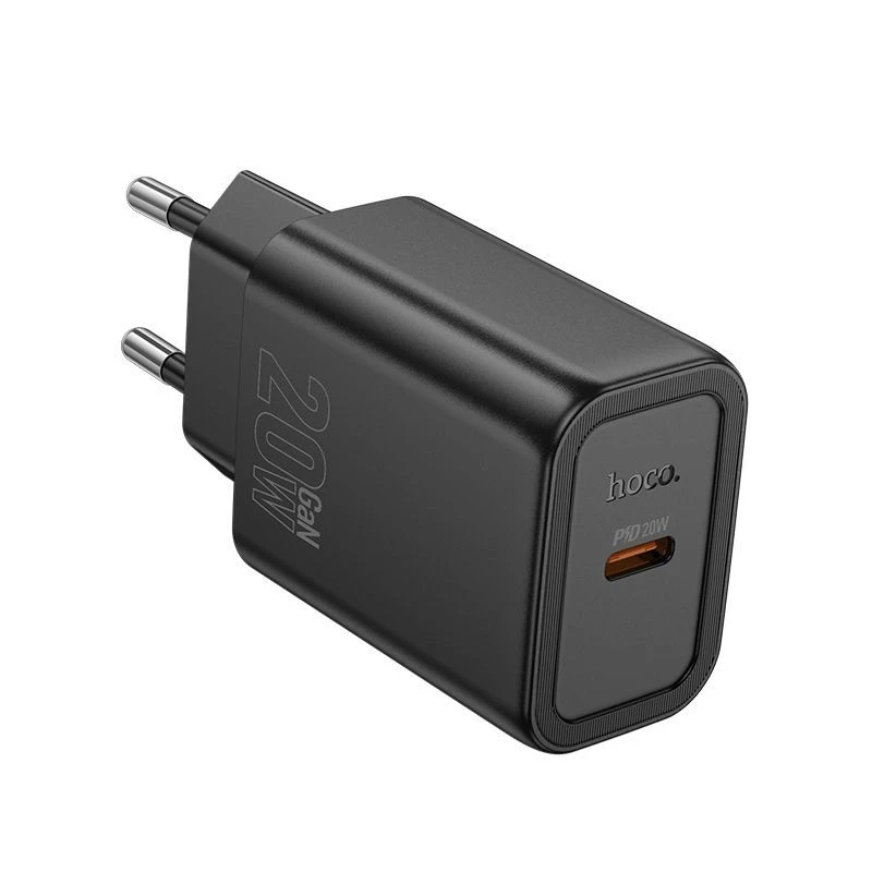 Carregador Hoco N60 Gentle de porta única PD20W (EU) preto