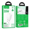 Carregador Hoco N60 Gentle porta única PD20W (UE) branco