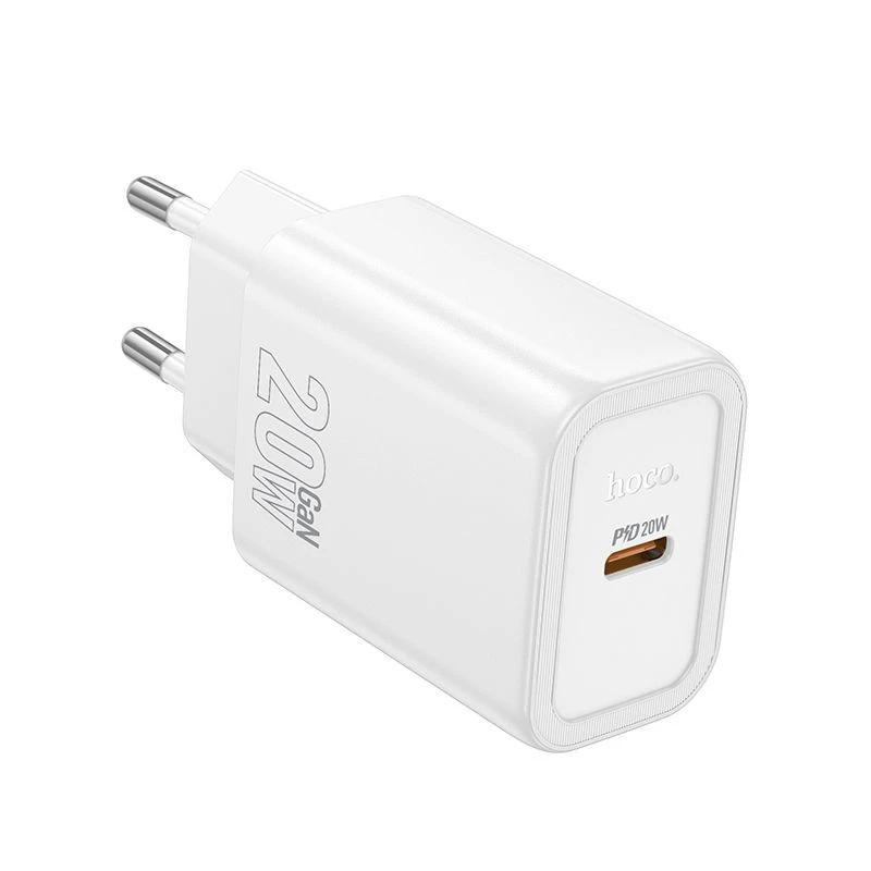 Carregador Hoco N60 Gentle porta única PD20W (UE) branco