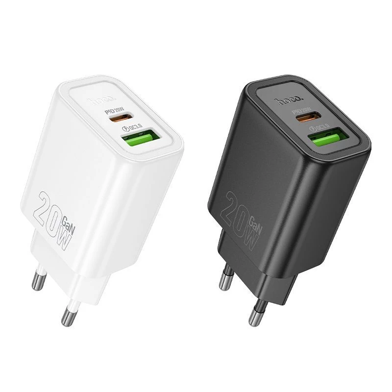 Hoco Carregador N61 Gentle PD20W+QC3.0 (UE) Preto