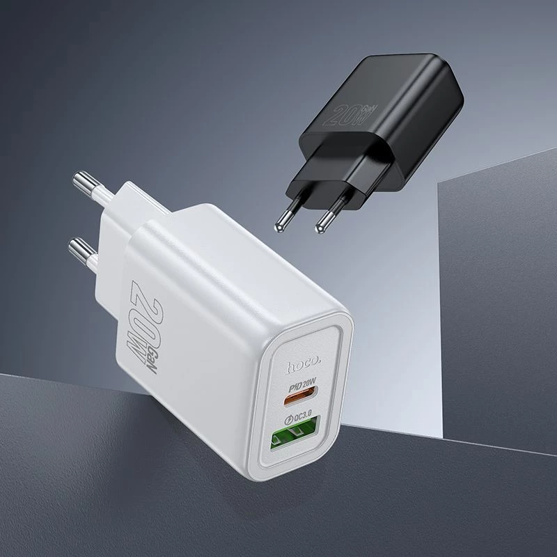 Carregador Hoco N61 Gentle PD20W+QC3.0 (EU) branco