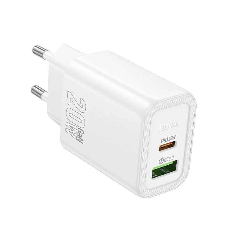Carregador Hoco N61 Gentle PD20W+QC3.0 (EU) branco