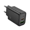 Hoco N63 Gentle Carregador PD30W+QC3.0 (EU) Preto