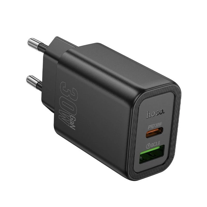 Hoco N63 Gentle Carregador PD30W+QC3.0 (EU) Preto