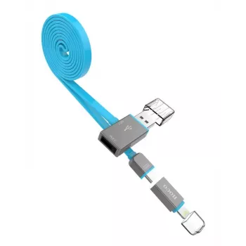 Hoco Cabo de carregamento e dados 2 em 1 UPL03 Share Line Apple + Micro USB Azul 1m