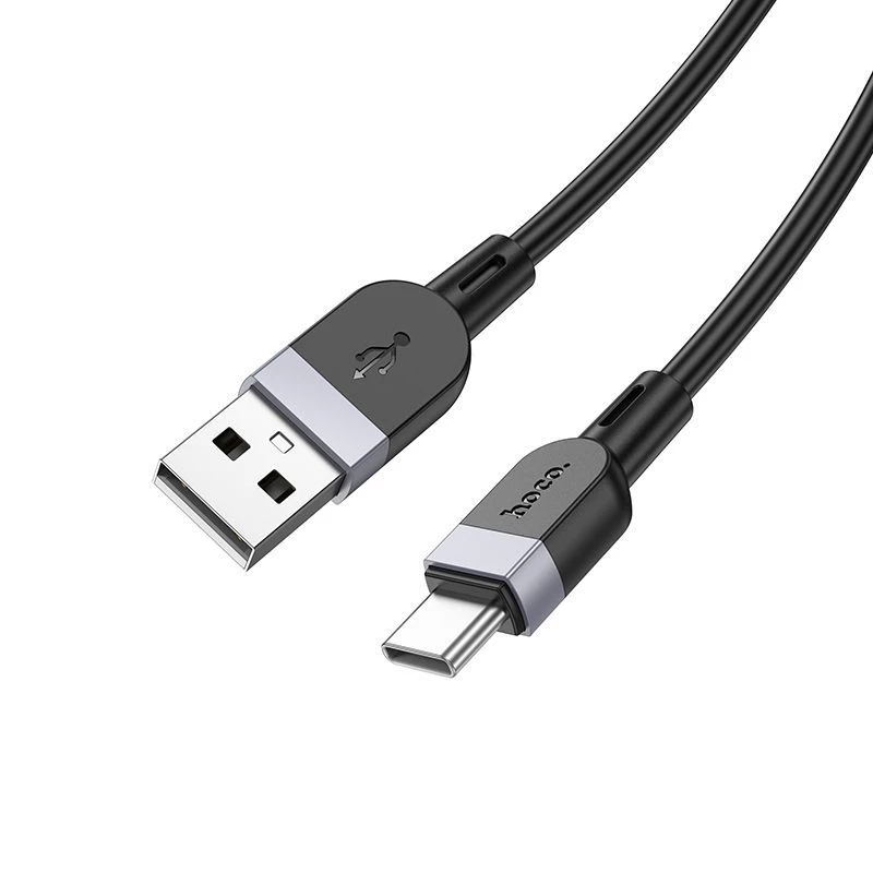 Cabo de carregamento e dados em silicone Hoco X109 Energy USB-A para USB-C 1 m preto