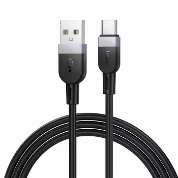 Cabo de carregamento e dados em silicone Hoco X109 Energy USB-A para USB-C 1 m preto