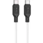 Cabo de carregamento e dados Hoco X90 Cool 60W em silicone de Type-C para Type-C branco