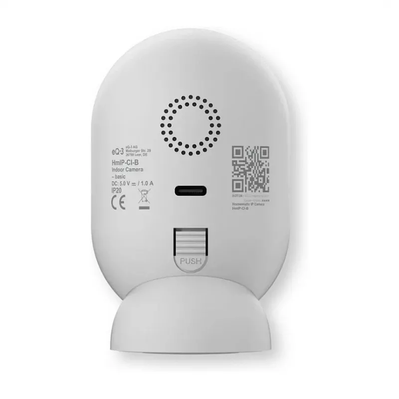 Homematic IP Indoor Camera basic (HmIP-CI-B) – Câmara de segurança Wi-Fi 3 MP, branco/preto