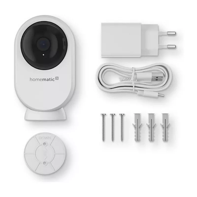 Câmara de segurança Wi-Fi Homematic IP Indoor Camera plus (HmIP-CI-PL) - 4MP, branco