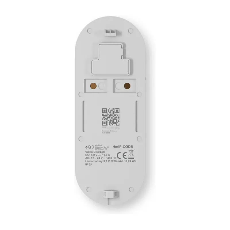 Homematic IP Campainha vídeo HmIP-CODB, 3 MP, Wi-Fi, branco