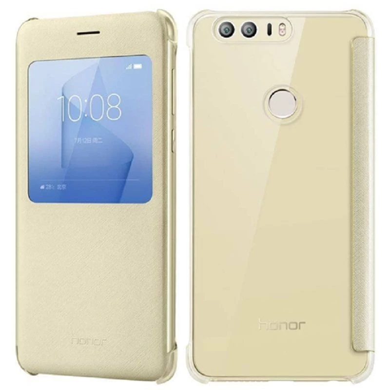 HONOR 8 Capa Smart dourada - capa flip com Smart Window