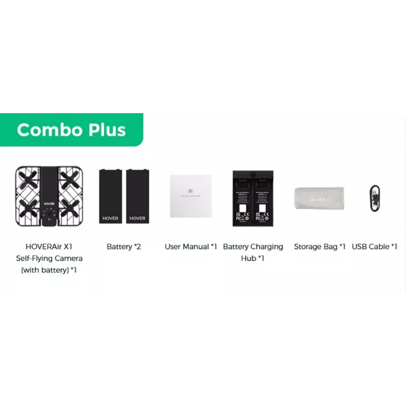 Drone HoverAir X1 - Combo Plus Retail - Preto