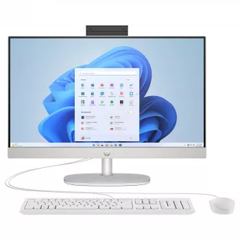 PC All-in-One HP 24-cr0450ng, 23,8 polegadas FHD IPS, Intel Core i5-1334U, 8 GB RAM, 512 GB SSD, Windows 11 Home, Branco
