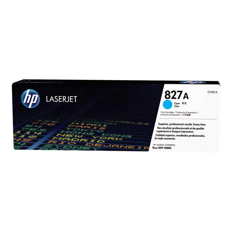 Cartucho de toner original HP 827A ciano para LaserJet (CF301A)