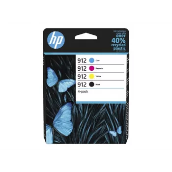 Cartucho de tinta original HP 912 pack de 4 (preto, ciano, magenta, amarelo) - 6ZC74AE#30B