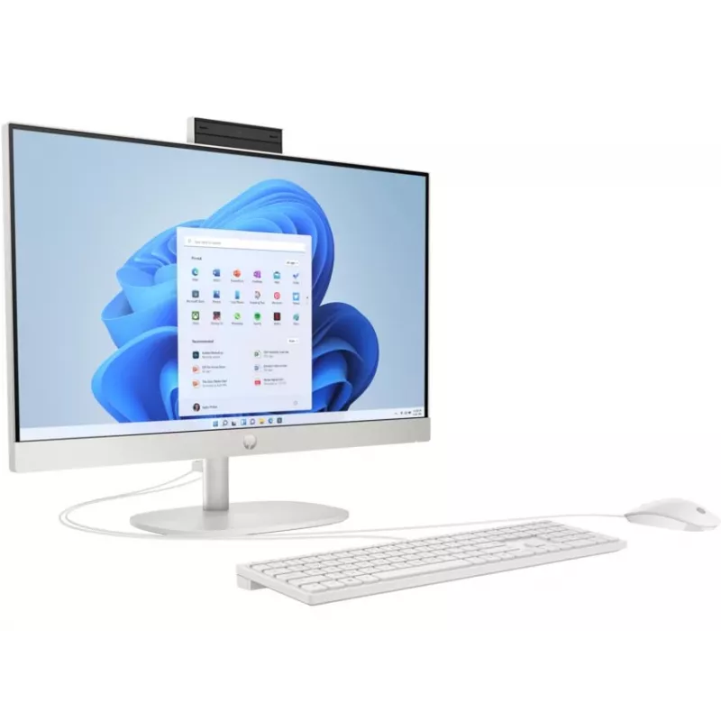 HP All-in-One 24-cr0009nf PC de secretária, Intel Core i5-1335U, 16 GB RAM, 512 GB SSD, 23,8 polegadas Full HD IPS ecrã, Windows 11 Home, branco (recondicionado)