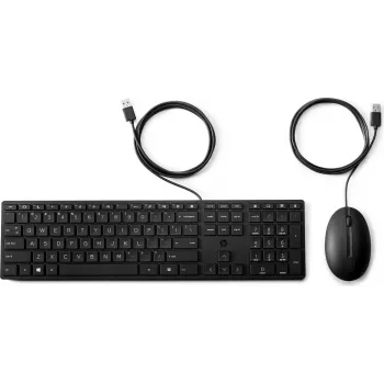 HP Desktop 320MK Conjunto de teclado e rato AZERTY USB com fios preto