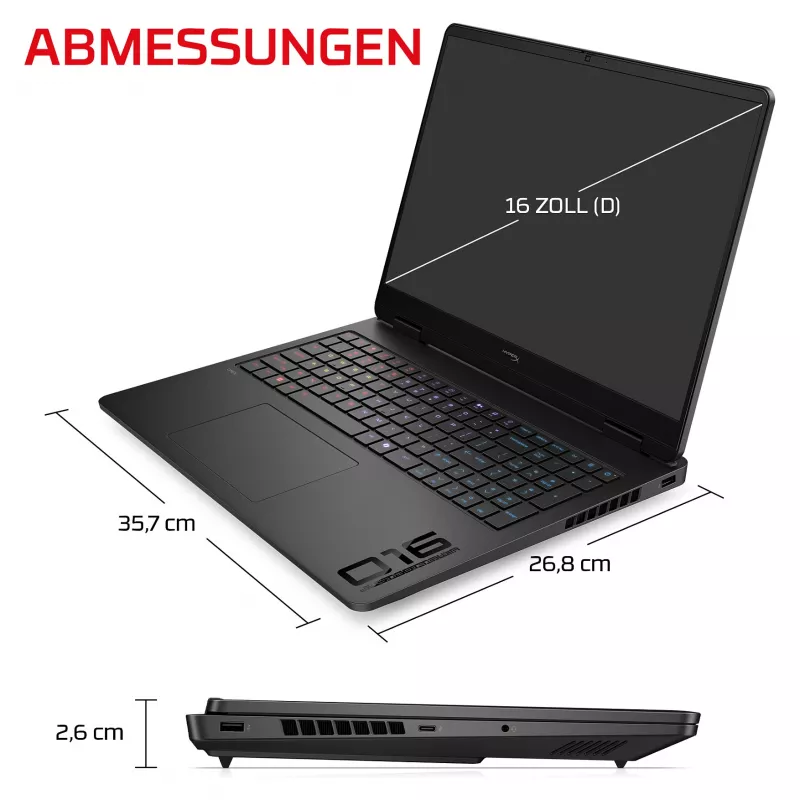 HP HyperX OMEN 16-am2170ng Portátil Gaming, 16,0" WUXGA IPS 165Hz, Intel Core i7-14650HX, 16 GB, 512 GB SSD, RTX 5070, FreeDOS