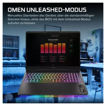HP OMEN 16-ah1490ng portátil gaming, 16.1 inch QHD 165Hz, Intel Core 9 270HX, 32GB DDR5, 1TB SSD, RTX 5080, Windows 11 Home, teclado alemão