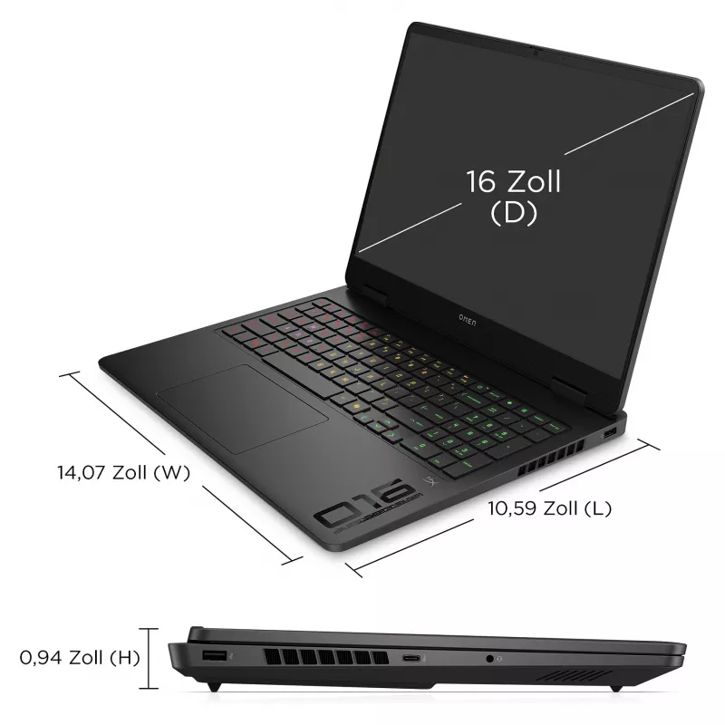HP OMEN 16-am0471ng Portátil Gaming, 16 polegadas WUXGA 144Hz, Intel Core Ultra 7 255H, 16GB RAM, 512GB SSD, NVIDIA GeForce RTX 5050, FreeDOS, Shadow Black